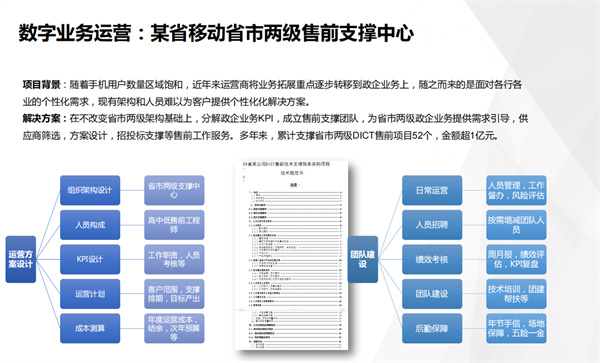 数字业务运营某省移动省市两级售前支撑中心